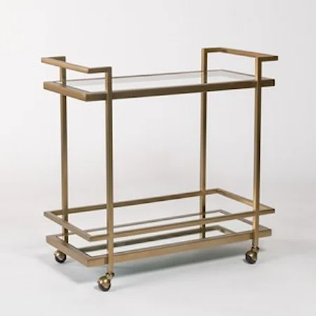 Bar Cart with 2 Shelves